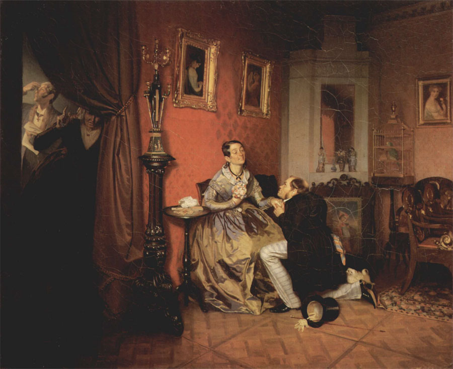Difficult Bride by Pavel Fedotov, 1847